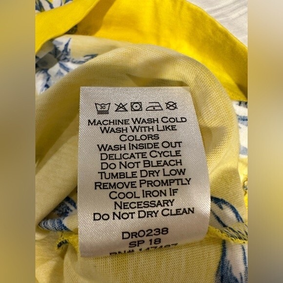 Draper James Yellow Hillsboro Summerall Shift Dress Floral Size XS - Picture 7 of 8